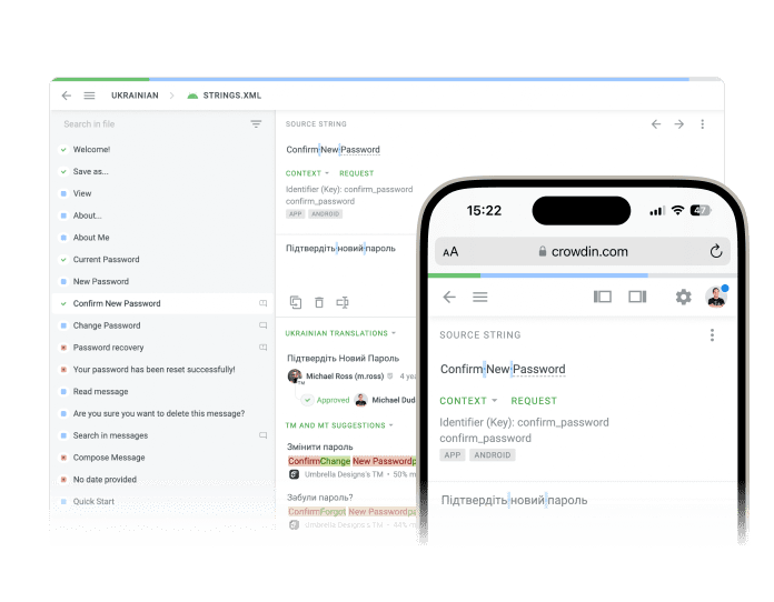 Iconic illustration of cloud technology allowing access to translation projects from anywhere.